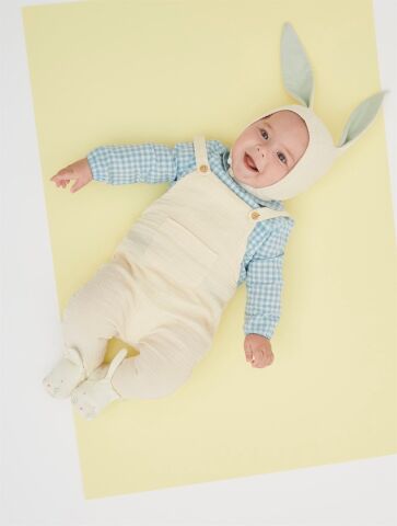 Meri Meri - Mint Bunny Baby Bonnet - Mint Tavşanlı Bebek Başlığı