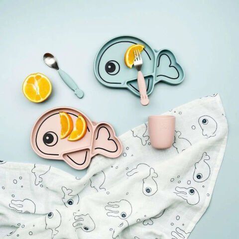 Done by Deer - Sea Friends - Paslanmaz Çelik Çatal ve Kaşık Seti - Pembe