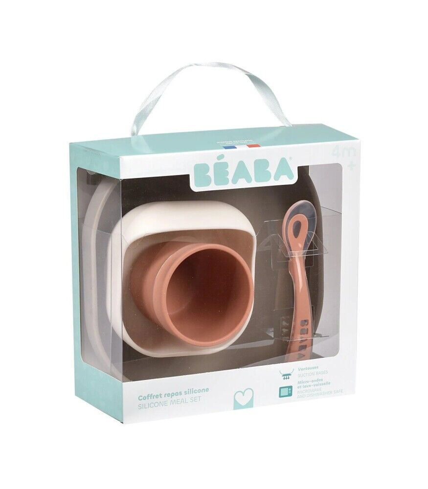 Beaba 4lü Silikon Beslenme Seti, Terracotta/Gazelle