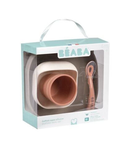 Beaba 4lü Silikon Beslenme Seti, Terracotta/Gazelle