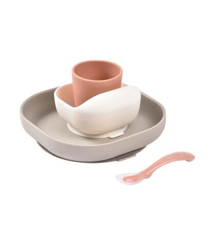 Beaba 4lü Silikon Beslenme Seti, Terracotta/Gazelle