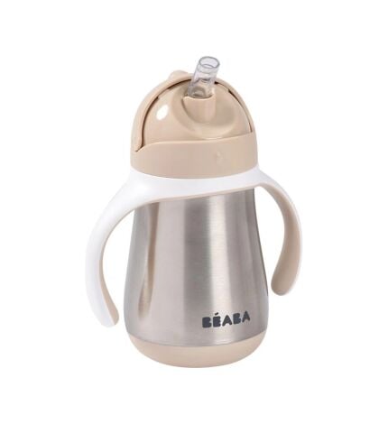 Beaba 250 ml Çelik Pipetli Suluk , Clay