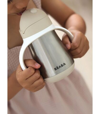 Beaba 250 ml Çelik Pipetli Suluk , Clay