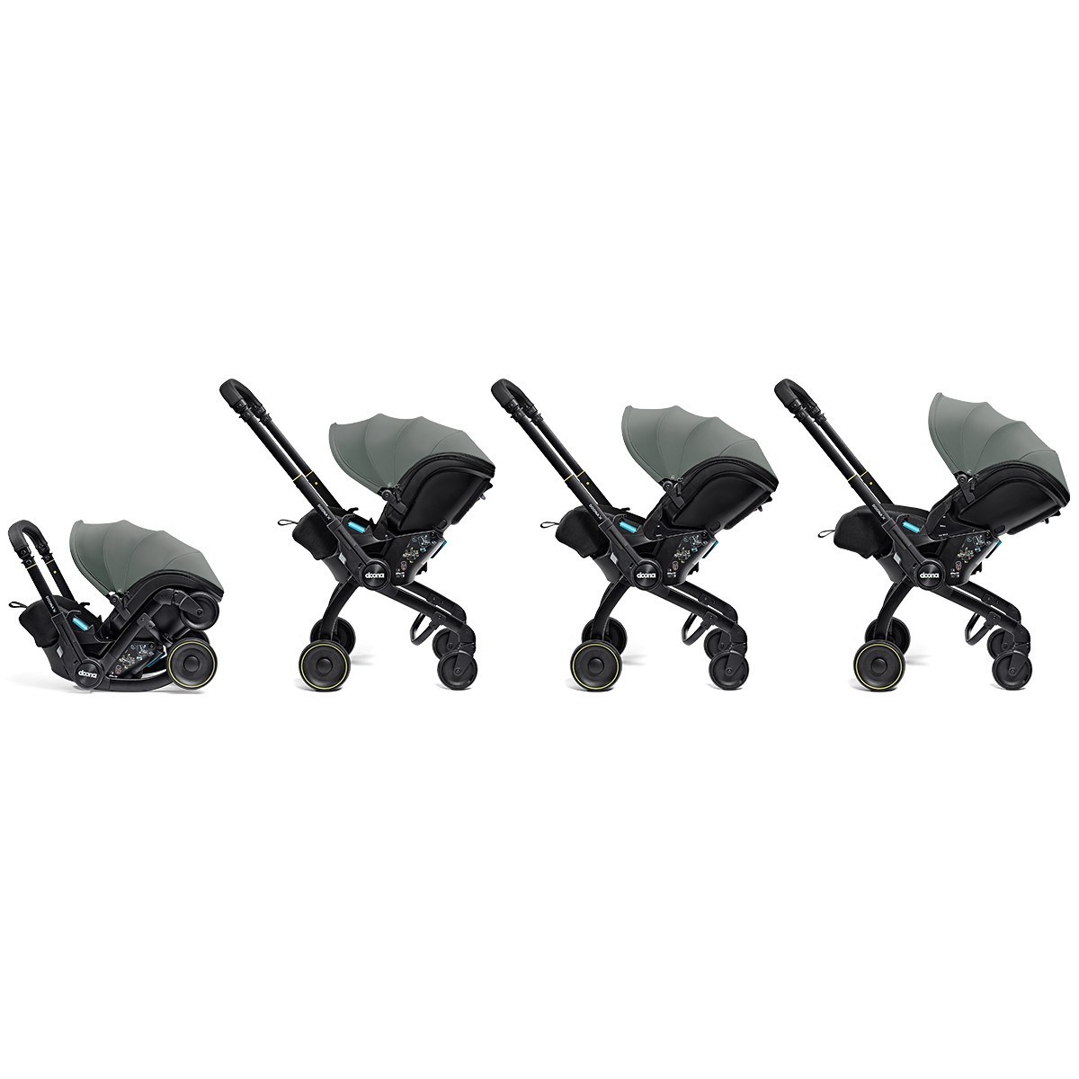 Doona X 3 Yatış Pozisyonlu Oto Koltuğu&Bebek Arabası Slate Green