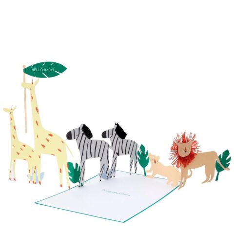 Meri Meri - Safari Concertina Card - Safari Tebrik Kartı