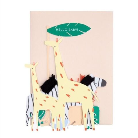 Meri Meri - Safari Concertina Card - Safari Tebrik Kartı