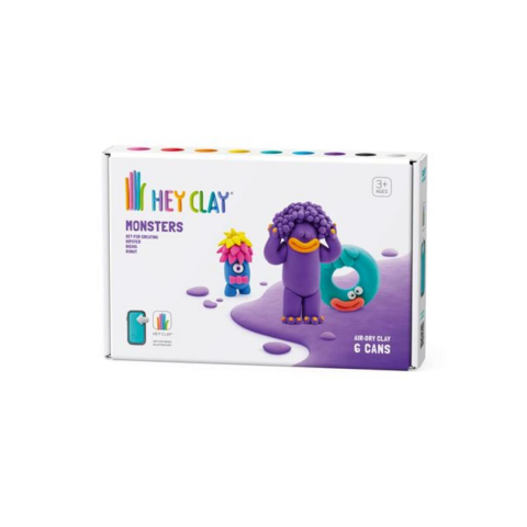 Hey Clay Hava ile Kuruyan Kil (6'lı kutu) - Monsters (Hipster, Bigwig, Donut)