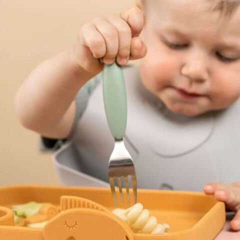 Done by Deer - Deer Friends - Paslanmaz Çelik Çatal, Kaşık ve Bıçak Seti - Yeşil