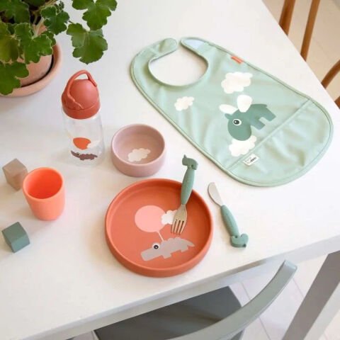 Done by Deer - Deer Friends - Paslanmaz Çelik Çatal, Kaşık ve Bıçak Seti - Yeşil