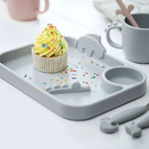 Done by Deer - Deer Friends - Paslanmaz Çelik Çatal, Kaşık ve Bıçak Seti - Gri