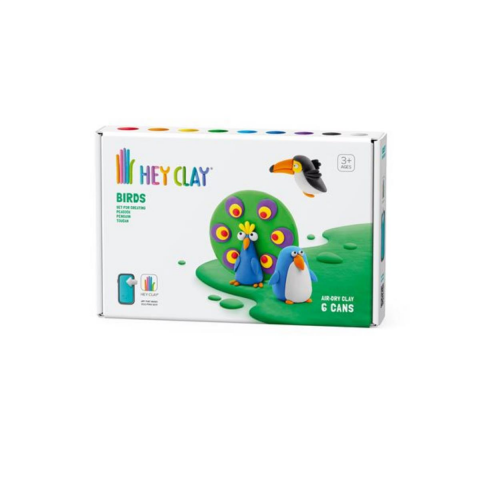 Hey Clay Hava ile Kuruyan Kil (6'lı kutu) - Kuşlar (Tukan, Penguen, Tavuskuşu)