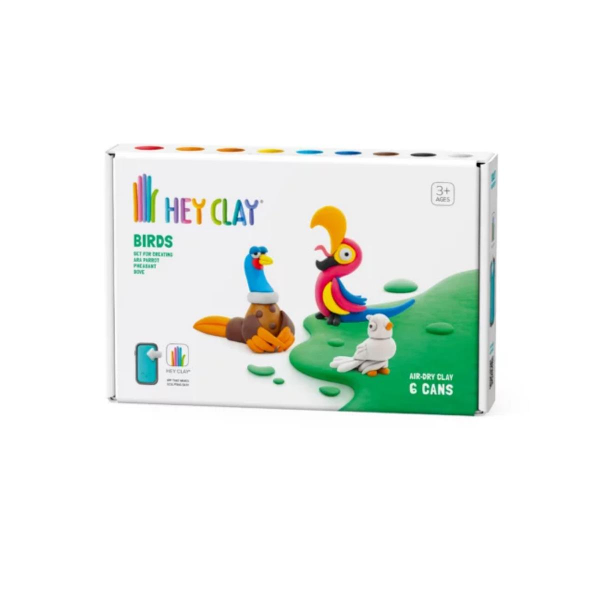 Hey Clay Hava ile Kuruyan Kil (6'lı kutu) - Kuşlar (Sülün, Papağan, Güvercin)