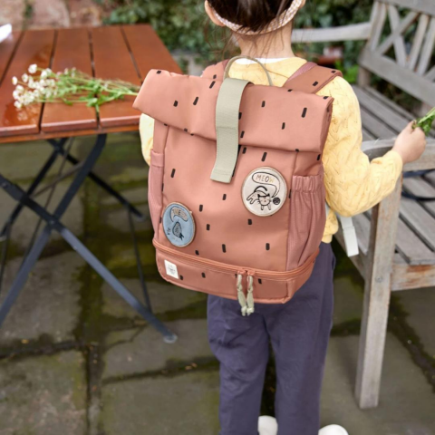 Lassig Happy Prints Mini Rolltop Sırt Çantası Caramel