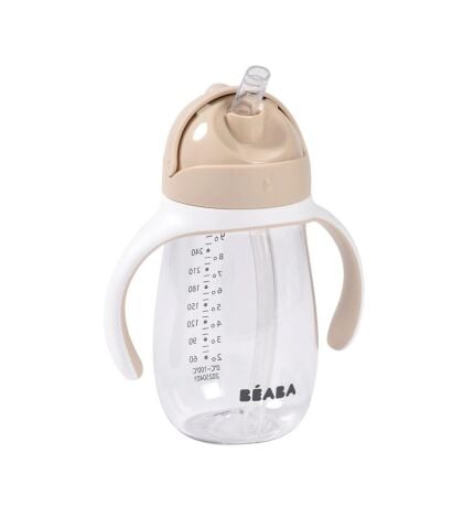 Beaba 300 ml Şeffaf Pipetli Suluk, Clay