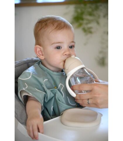 Beaba 300 ml Şeffaf Pipetli Suluk, Clay