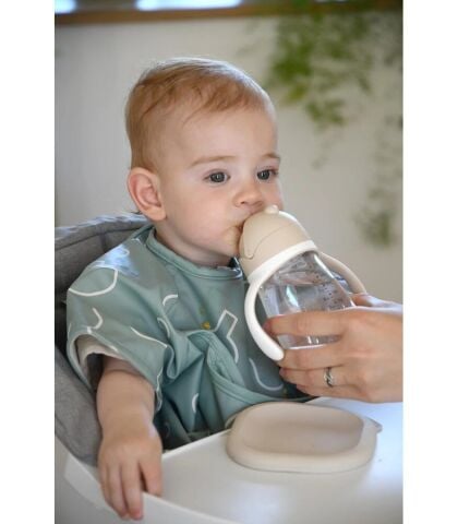 Beaba 300 ml Şeffaf Pipetli Suluk, Clay