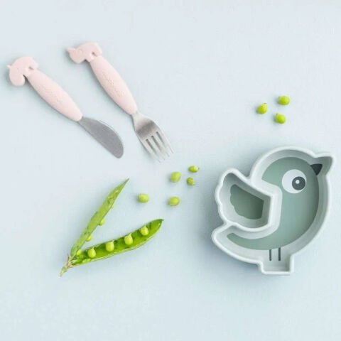 Done by Deer - Deer Friends - Paslanmaz Çelik Çatal ve Kaşık Seti - Bej