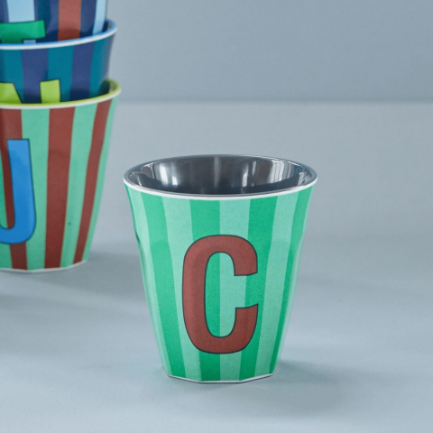 Rice - Melamin Çizgili Bardak - Mavi C