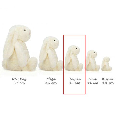 Jellycat Bashful Krem Tavşan Büyük Boy 36 cm