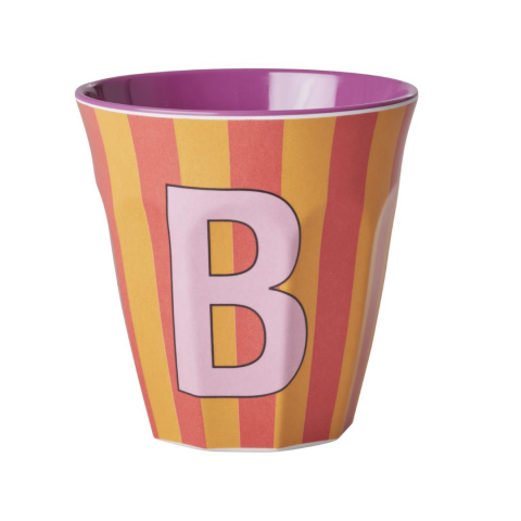 Rice - Melamin Çizgili Bardak - Pembe B