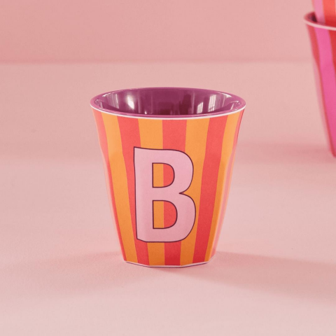 Rice - Melamin Çizgili Bardak - Pembe B