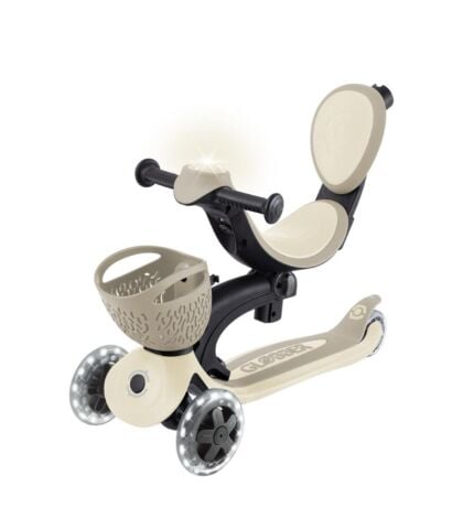 Globber Go Up Baby 360 Işıklı Scooter - Koyu Bej