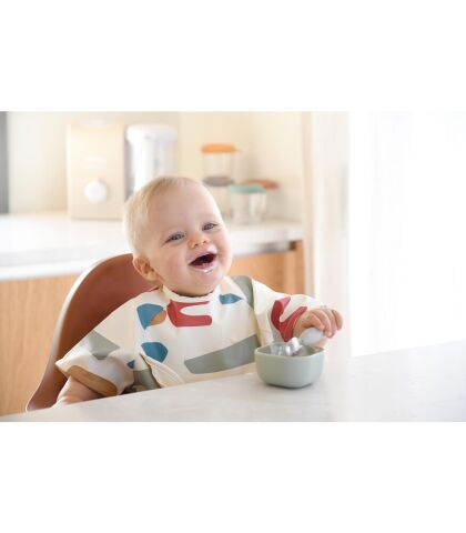 Beaba Paslanmaz Çelik Çatal Kaşık Seti - Velvet Grey