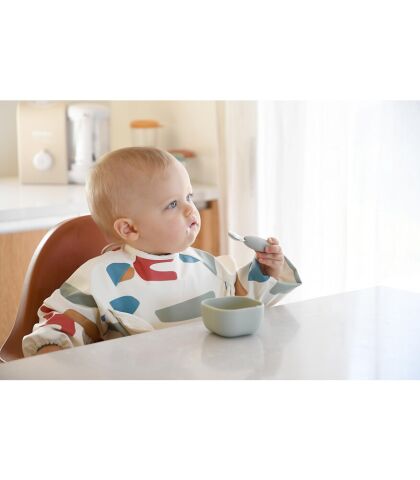 Beaba Paslanmaz Çelik Çatal Kaşık Seti - Velvet Grey