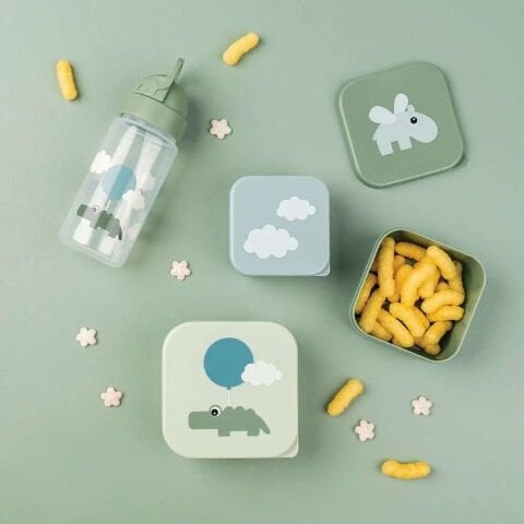 Done by Deer - Happy Clouds - 3'lü Saklama Kabı - Yeşil