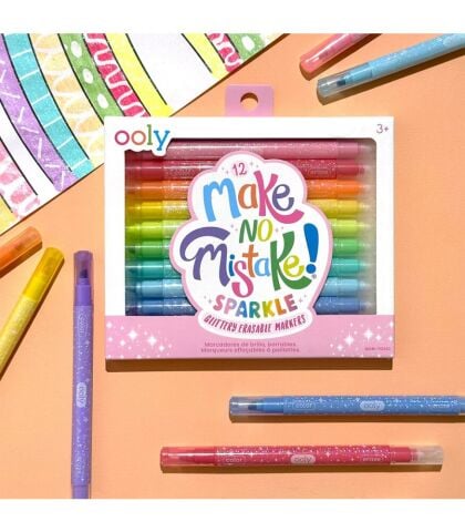 Ooly Make No Mistake Glitter Silinebilir 12’li Keçeli Kalem