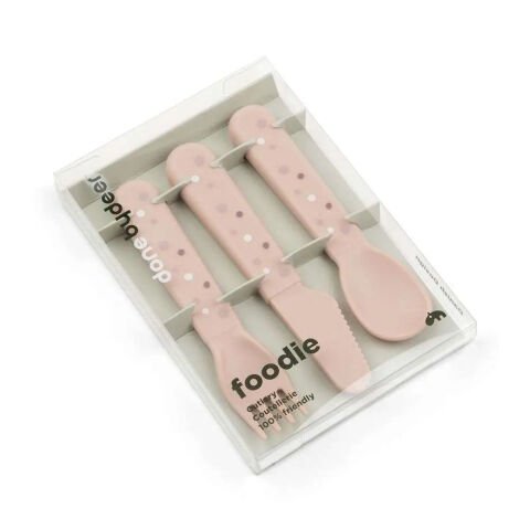 Done by Deer - Happy Dots - Çatal, Kaşık ve Bıçak Seti - Pembe
