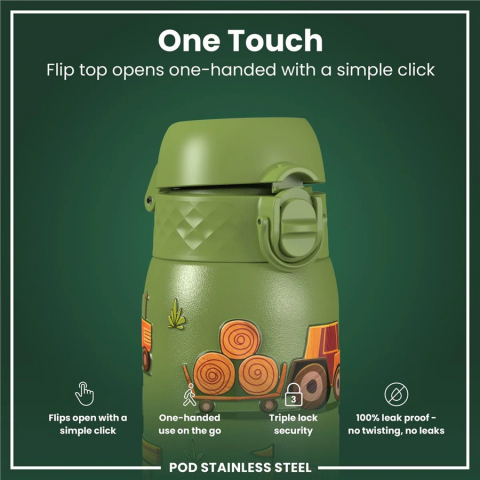 Ion8 - Paslanmaz Çelik Çocuk Suluk - Çiftlik Makineleri - 400 ml - Sızdırmaz