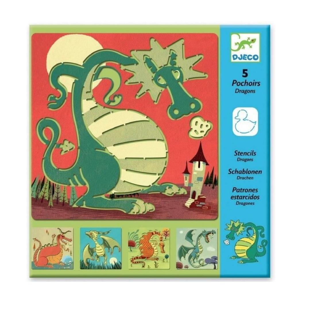 Djeco Resim Boyama Şablonları - Dragons
