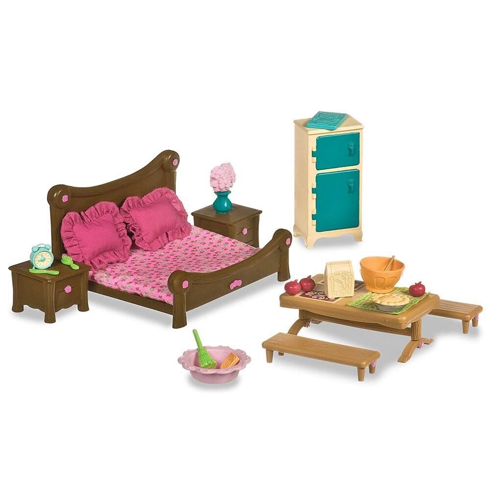 Li'l Woodzeez Yatak Odası ve Yemek Odası Seti - Furniture Playset