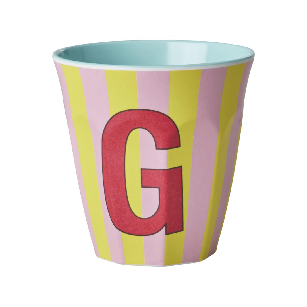 Rice - Melamin Çizgili Bardak - Pembe G