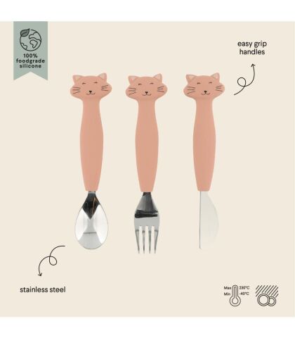 Trixie Silikon Çatal Kaşık ve Bıçak Seti Mrs.Cat
