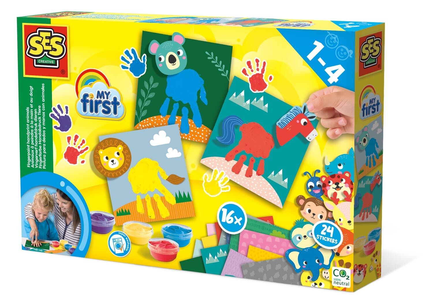 Ses Creative - İlk Parmak Boya Setim- Elle Boyanan Hayvanlar