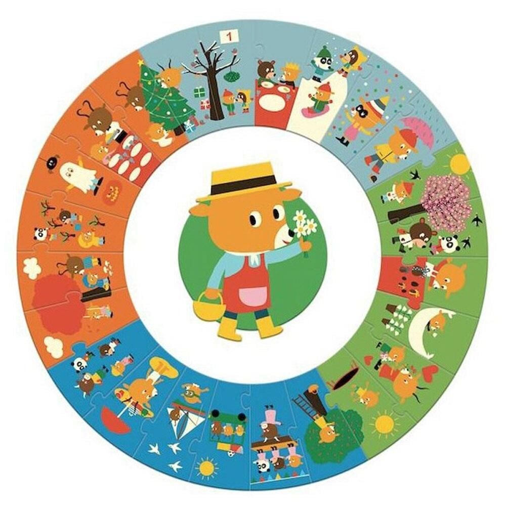 Djeco Yuvarlak Puzzle 24 Parçalı Yapboz / Bir Yıl