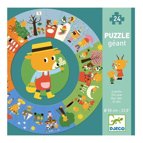 Djeco Yuvarlak Puzzle 24 Parçalı Yapboz / Bir Yıl