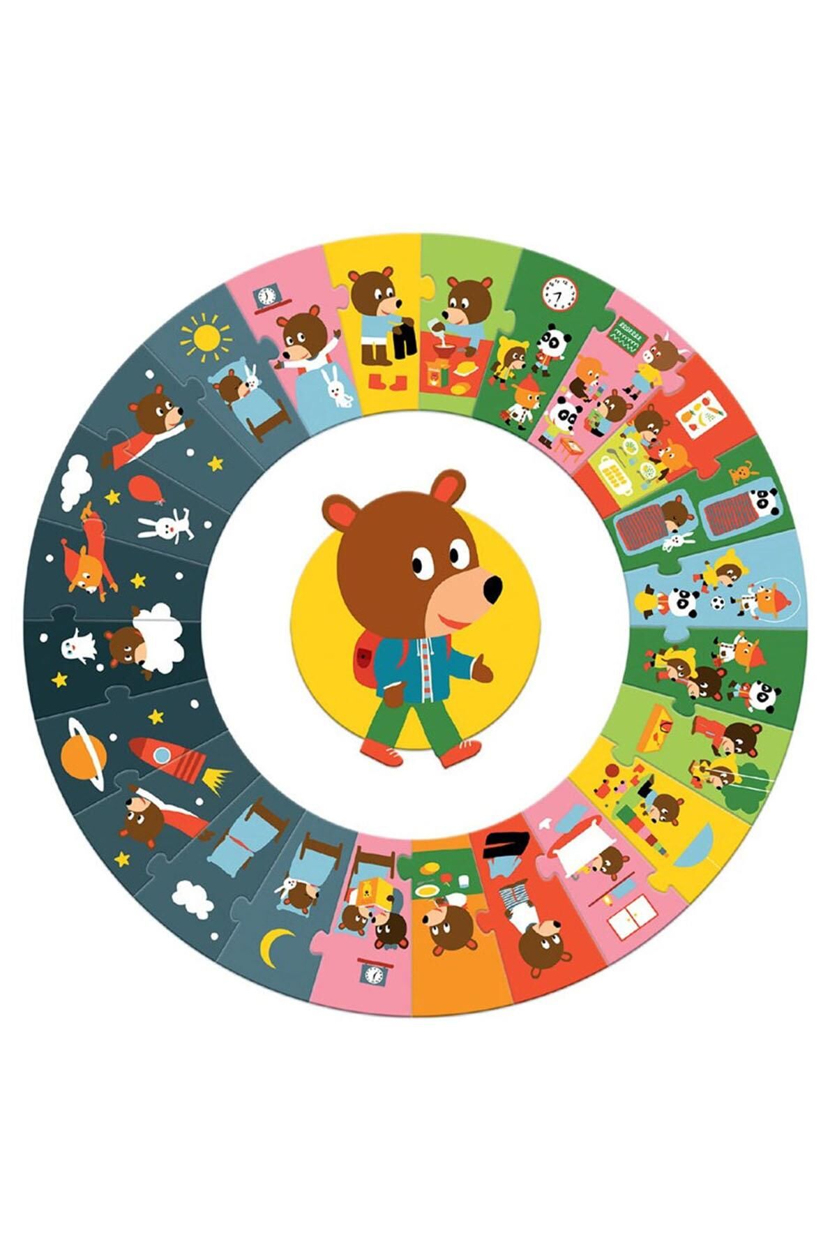 Djeco Yuvarlak Puzzle 24 Parçalı Yapboz / Bir Gün