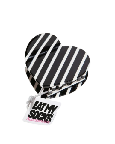 Eat My Socks - Heart B&W Stripes Mandal Toka