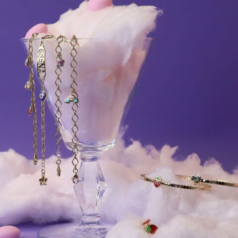 Kişiselleştirilebilir İsimli Altın Kelebek-Bulut Çocuk Bileklik