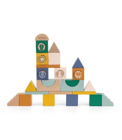 Trixie 31 Parça Ahşap Şehir Temalı Blok Oyuncak
