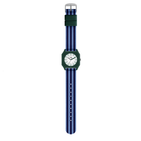 Mini Kyomo - A Day On Earth - Çizgili Mavi Yeşil Kol Saati