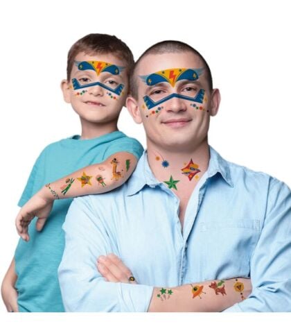 Avenir Yüz Çıkartmaları ve Dövme Seti - Superheroes