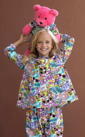 Luna Mia Gatto Uyku Arkadaşlı Pijama Seti