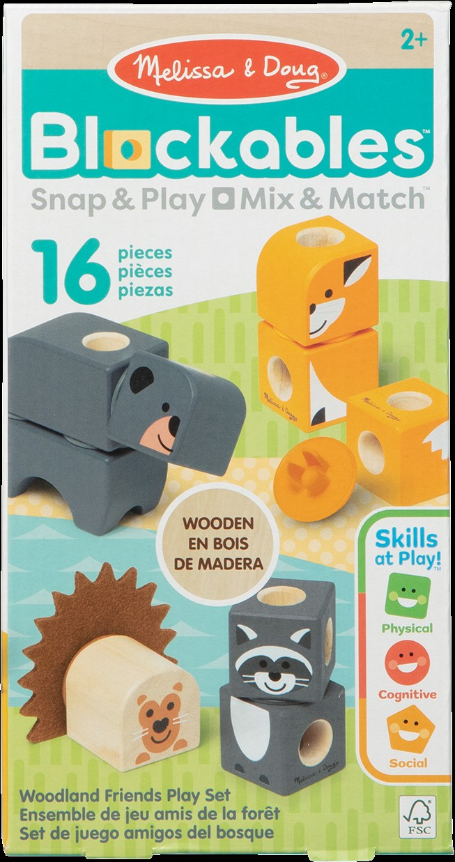 Melissa & Doug - Blockables - Orman Hayvanları - 16 parça