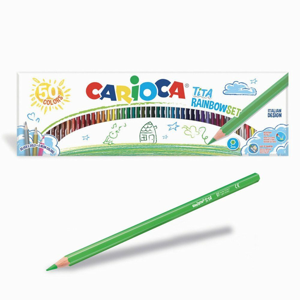 Carioca Tita Kuru Boya Kalemi Gökkuşağı Set 50'li