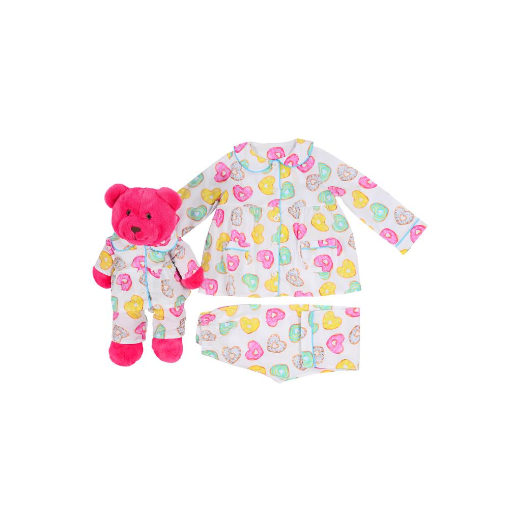 Luna Mia Donut Long Sleeve Uyku Arkadaşlı Çocuk Pijama Takımı