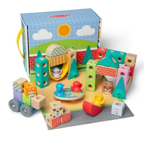 Melissa & Doug - Blockables - Kasaba Oyun Seti - 73 parça